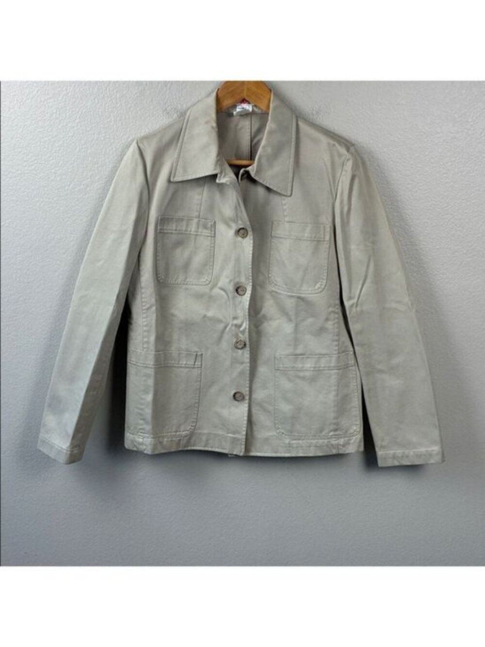 KORS Michael Kors Tan Cotton Utility Jacket Made in Italy 14 Vintage